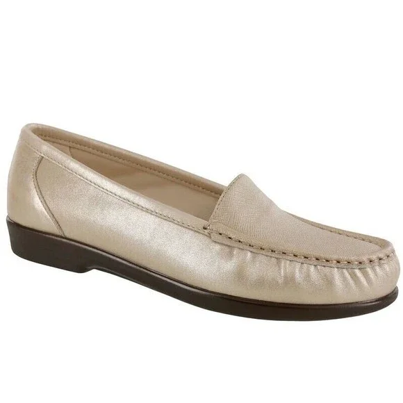 SAS TRIPAD Simplify Slip On Loafer Flats COMFORT FOOTBED 9 W Wide Leather - Picture 1 of 4